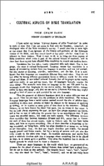 Cultural aspects of Bible translation