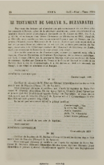 Le Testament de Norayr N. Burandatzi
