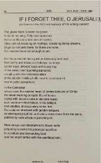 If I Forget Thee, O Jerusalem