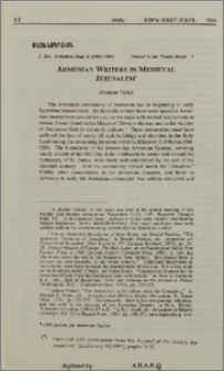 Armenian Writers in Medieval Jerusalem