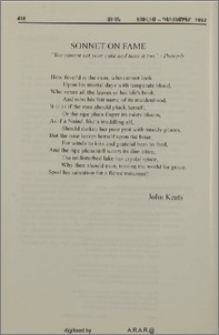 Sonnet on fame