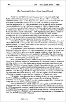 The Armenian Holocaust and Israeli Denial
