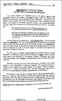 “Khat'irlit'ber” in Lewond's history an 8th century Armenian historiography