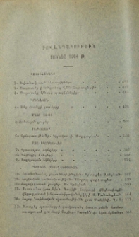 Բովանդակութիւն յունիս 1904 թ.