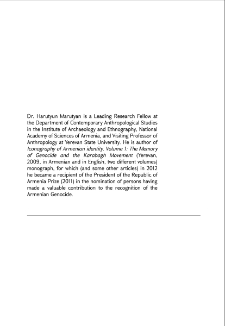 Trauma and Identity: On Structural Particularities of Armenian Genocide and Jewish Holocaust