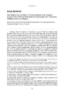 Fuat Dündar, Crime of Numbers: The Role of Statistics in the Armenian Question (1878–1918) (New Brunswick (USA) and London (UK): Transaction Publishers, 2010), xiv, 238 pages