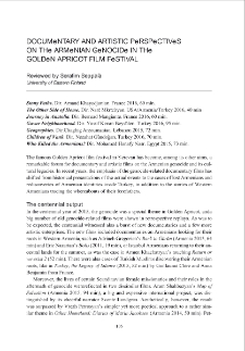 Documentary and Artistic Perspectives on the Armenian Genocide in the Golden Apricot Film Festival
