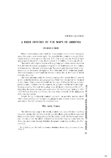 A brief history of the maps of Armenia