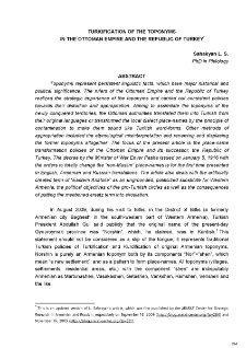 Turkification of the toponyms in the Ottoman Empire and the Republic of Turkey