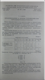 Предупреждение и лечение осложнений при аортальной комиссуротомии