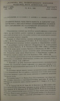 Сравнительная чувствительность и характер бактериемии у высокогорных обыкновенных полевок при заражении их различными штаммами чумного микроба