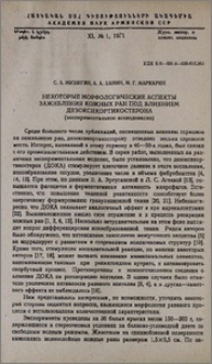 Некоторые морфологические аспекты заживления кожных ран под влиянием дезоксикортикостерона (экспериментальное исследование)