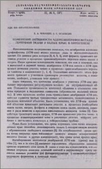 Изменение активности аденозинтрифосфатазы почечной ткани у белых крыс в онтогенезе