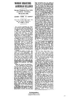 Woman describes Armenian killings (New York Times, 1915-12-12)