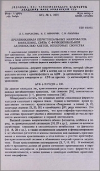 Креатинкиназа перитонеальных макрофагов: выявление, связь с функциональной активностью клеток, некоторые свойства