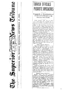 Turkish officials promote Massacres (New York Times, 1915-09-07)