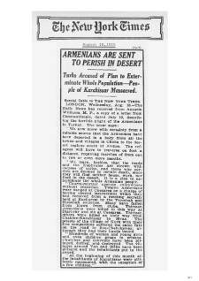 Armenians are sent to perish in desert (New York Times, 1915-08-18)
