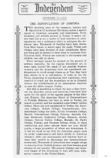 The depopulation of Armenia (New York Times, 1915-09-27)