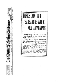 Turks continue barbarous work; kill Armenians (Duluth News Tribune, 1915-10-26)