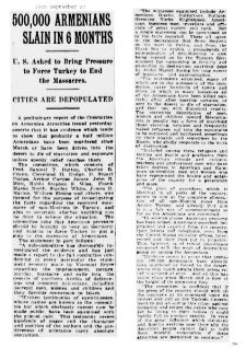 500,000 Armenians slain in 6 Months (The Sun, 1915-09-27)