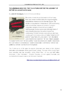 John S. Kirakosyan, The Armenian Genocide: The Young Turks before the Judgment of History (an extract from the book)