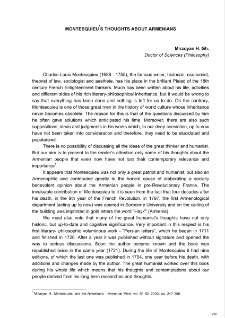 Montesquieu’s thoughts about Armenians
