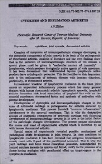 Cytokines and rheumatoid arthritis