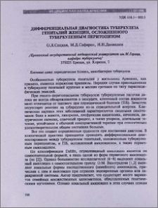 Дифференциальная диагностика туберкулеза гениталий женщин, осложненного туберкулезным перитонитом