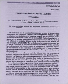 Cerebellar contributions to learning