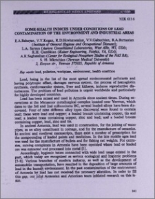 Some health indices under conditions of lead contamination of the environment and industrial areas