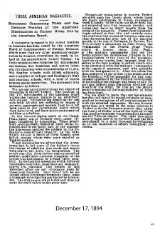 Those Armenian massacres (Boston Evening Transcript)