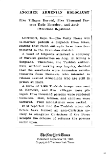 Another Armenian Holocaust; Five Villages burned, Five thousand persons made homeless, and Anti-Christians Organized (New York Times)