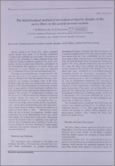 The histochemical method of revelation of myelin sheaths of the nerve fibers in the central nervous system