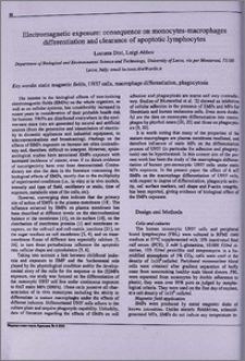 Electromagnetic exposure: consequence on monocytes-macrophages differentiation and clearance of apoptotic lumphocytes