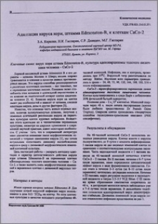 Адаптация вируса кори, штамма Edmonston B, к клеткам CaCo-2