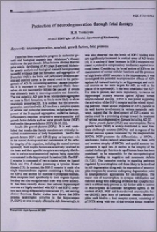 Protection of neurodegeneration through fetal therapy