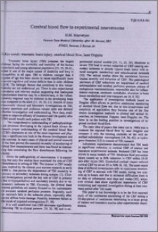 Cerebral blood flow in experimental neurotrauma