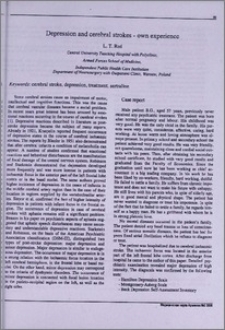 Depression and cerebral strokes-own experience