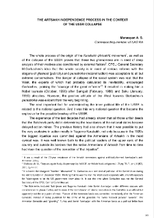 The Artsakh independence process in the context of the USSR collapse