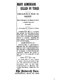 Many Armenians killed by Turks (The Paducah Sun)
