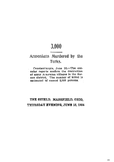 3000 Armenians murdered by the Turks (The Montreal Gazette)