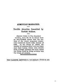 Armenian Massacres (The Montreal Gazette)