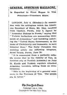 General Armenian Massacre (The New York Times)
