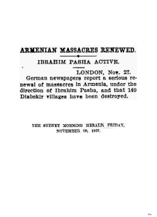 Armenian Massacres renewed (The Sydney Morning Herald)
