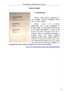 Villy Sargsyan, Komitas. Songs