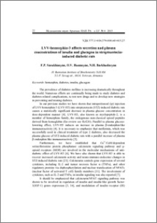 LVV-hemorphin-3 affects secretion and plasma concentrations of insulin and glucagon in treptozotocininduced diabetic rats