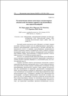 Гигиеническая оценка некоторых индикаторных показателей состояния здоровья трудоспособных лиц города Каджарана