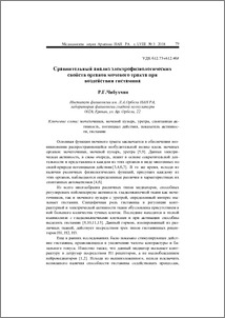 Сравнительный анализ электрофизиологических свойств органов мочевого тракта при воздействии гистамина