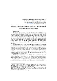 Metallurgy of ancient Armenia in cultural and historical context