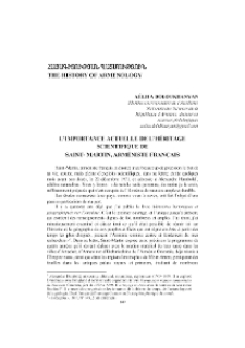 L'importance actuelle de l’héritage scientifique de Saint- Martin, arméniste français